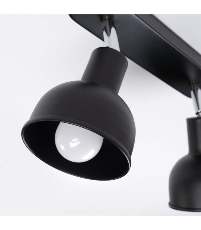 Elba Twin Ceiling Spotlight Dome Black-9