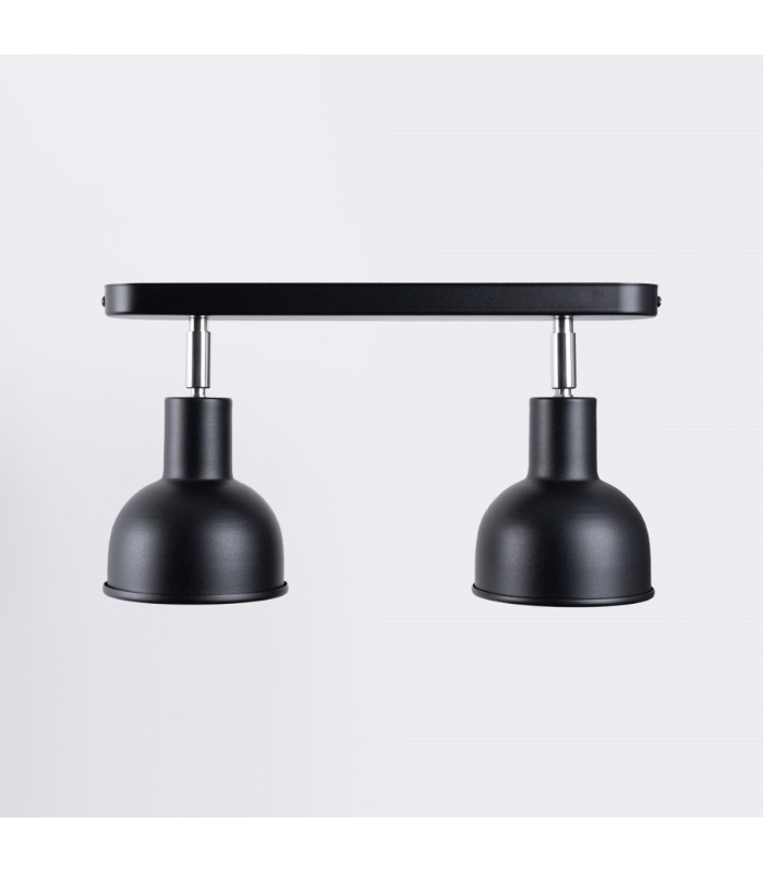 Elba Twin Ceiling Spotlight Dome Black-11