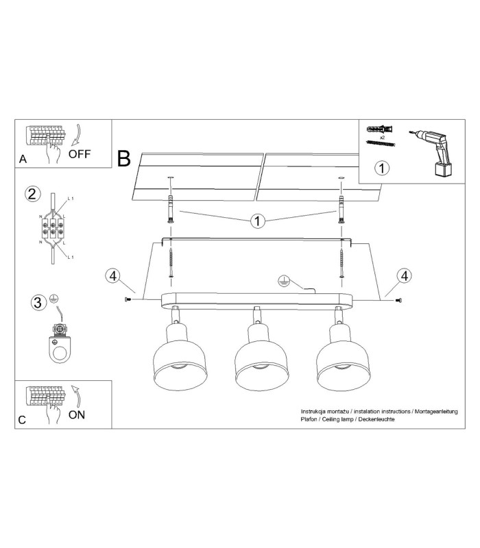 Elba Ceiling Spotlight Bar Dome Black-13