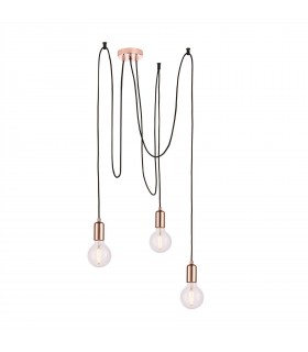 3 Light Cluster Pendant Copper Plate, E27 - 1