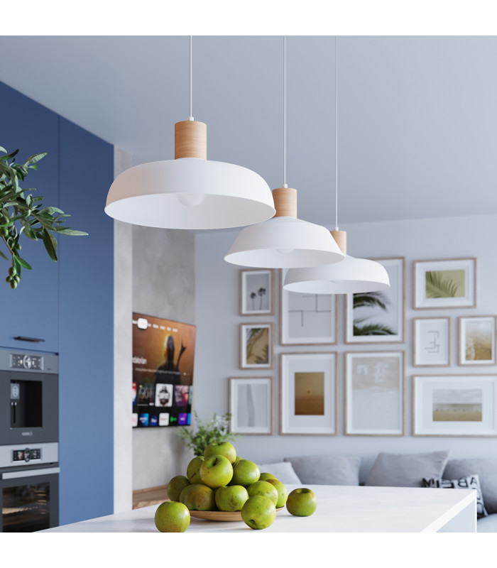 Indy 38cm Dome Pendant Ceiling Light White-16