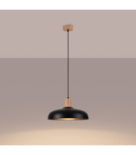 Indy 38cm Dome Pendant Ceiling Light Black-2