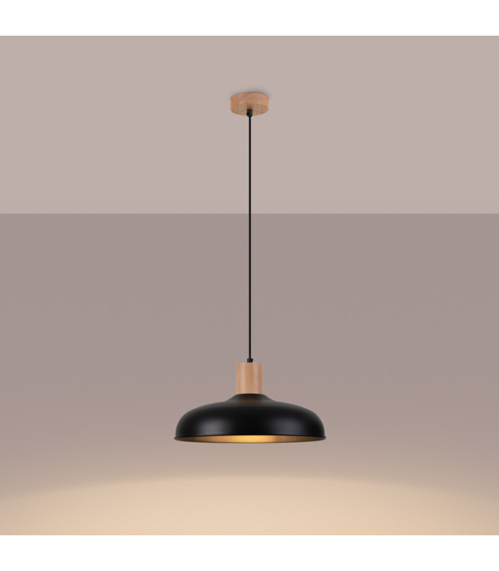 Indy 38cm Dome Pendant Ceiling Light Black-2