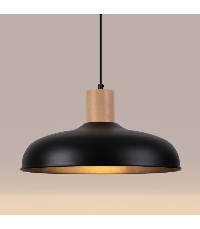 Indy 38cm Dome Pendant Ceiling Light Black-9