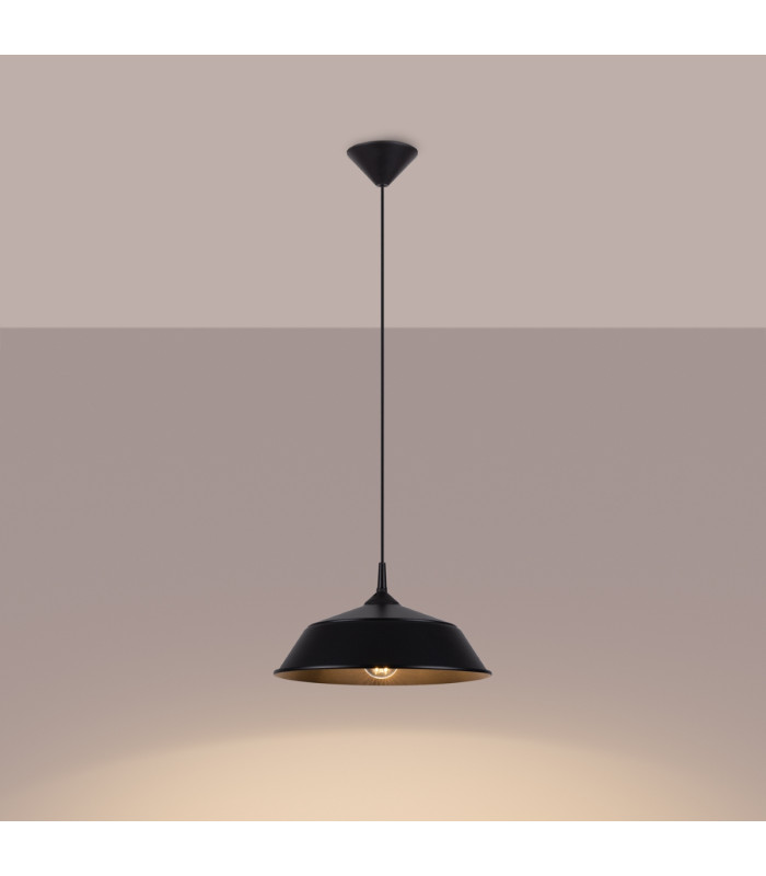 Frika 34cm Dome Pendant Ceiling Light Black-2