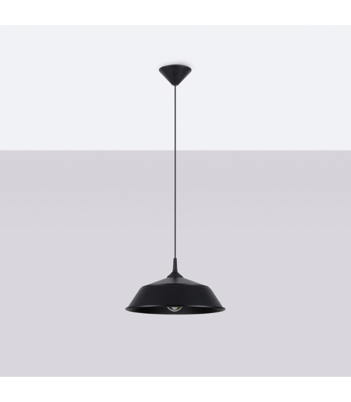 Frika 34cm Dome Pendant Ceiling Light Black-3