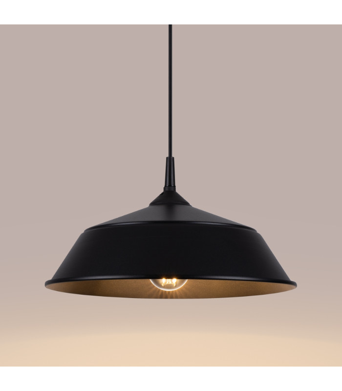 Frika 34cm Dome Pendant Ceiling Light Black-4