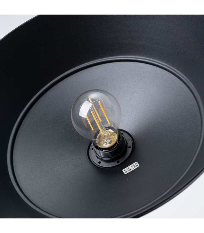 Frika 34cm Dome Pendant Ceiling Light Black-12