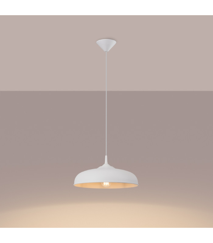Gina 38cm Dome Pendant Ceiling Light White-2