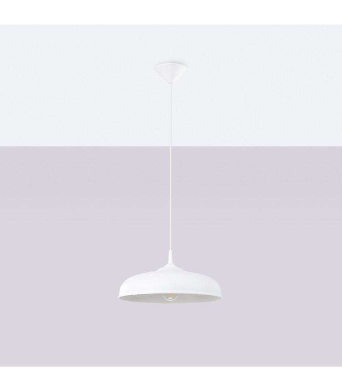 Gina 38cm Dome Pendant Ceiling Light White-3