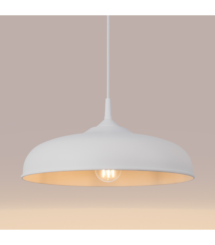 Gina 38cm Dome Pendant Ceiling Light White-9