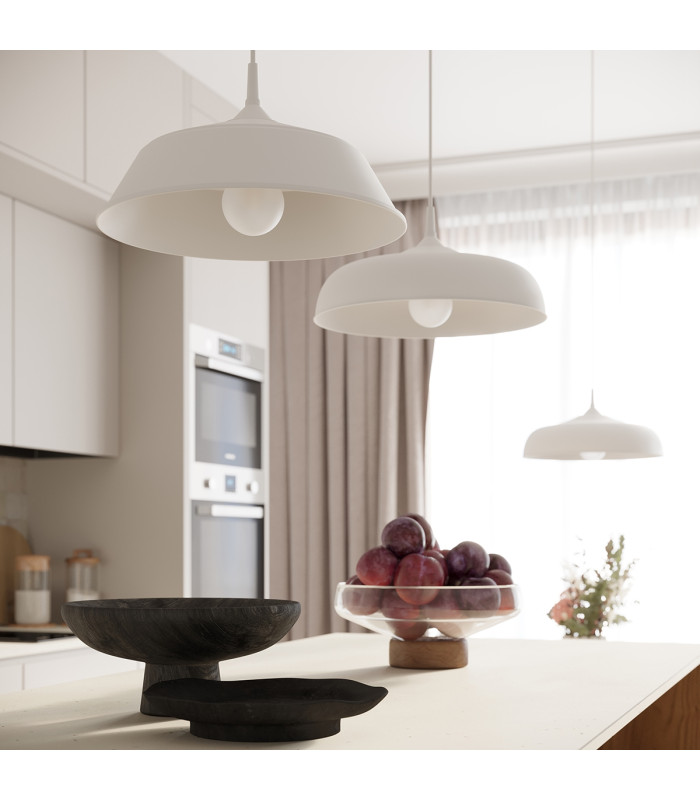 Gina 38cm Dome Pendant Ceiling Light White-15