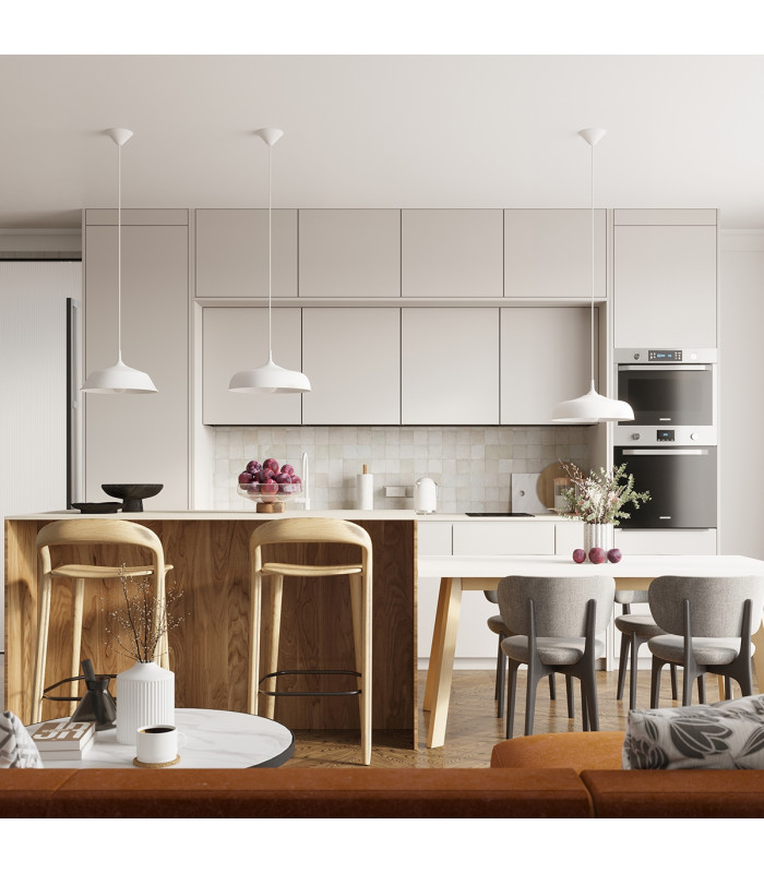 Gina 38cm Dome Pendant Ceiling Light White-17