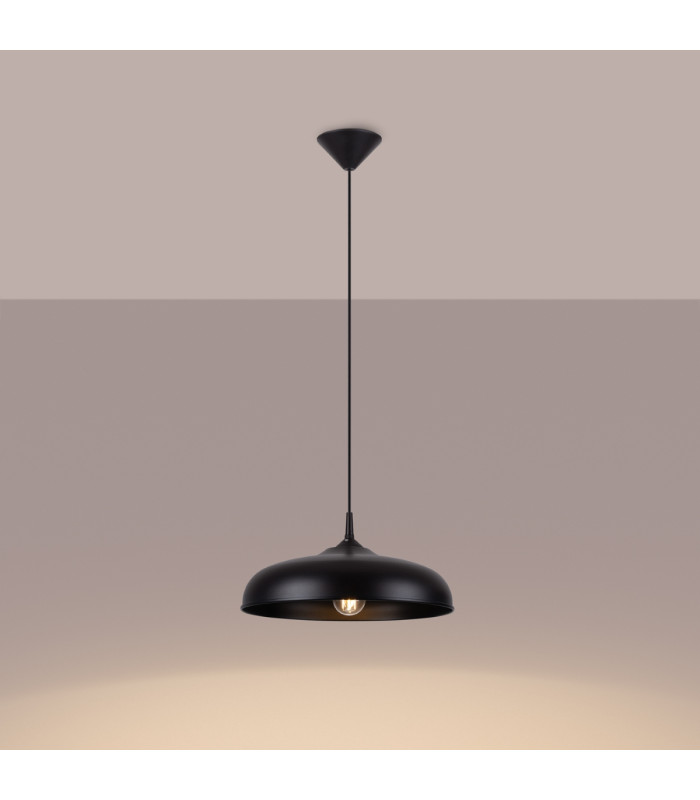 Gina 38cm Dome Pendant Ceiling Light Black-2