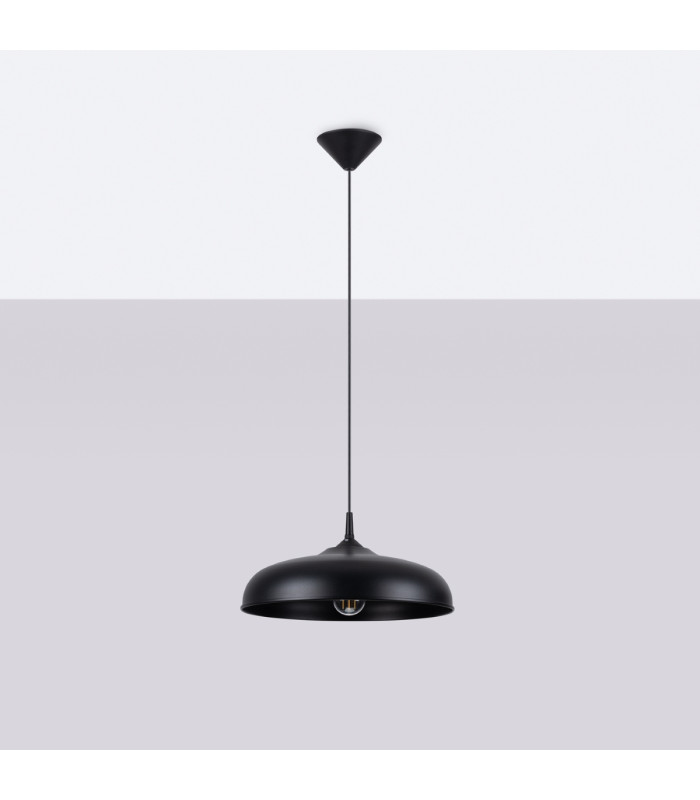 Gina 38cm Dome Pendant Ceiling Light Black-3
