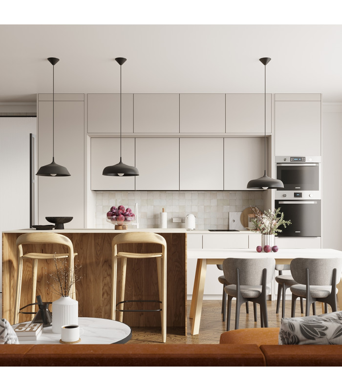 Gina 38cm Dome Pendant Ceiling Light Black-17