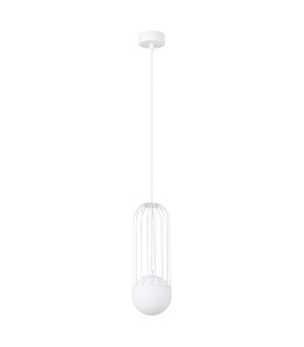 Brina Single Globe Pendant Ceiling Light White-1