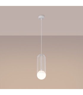 Brina Single Globe Pendant Ceiling Light White-2