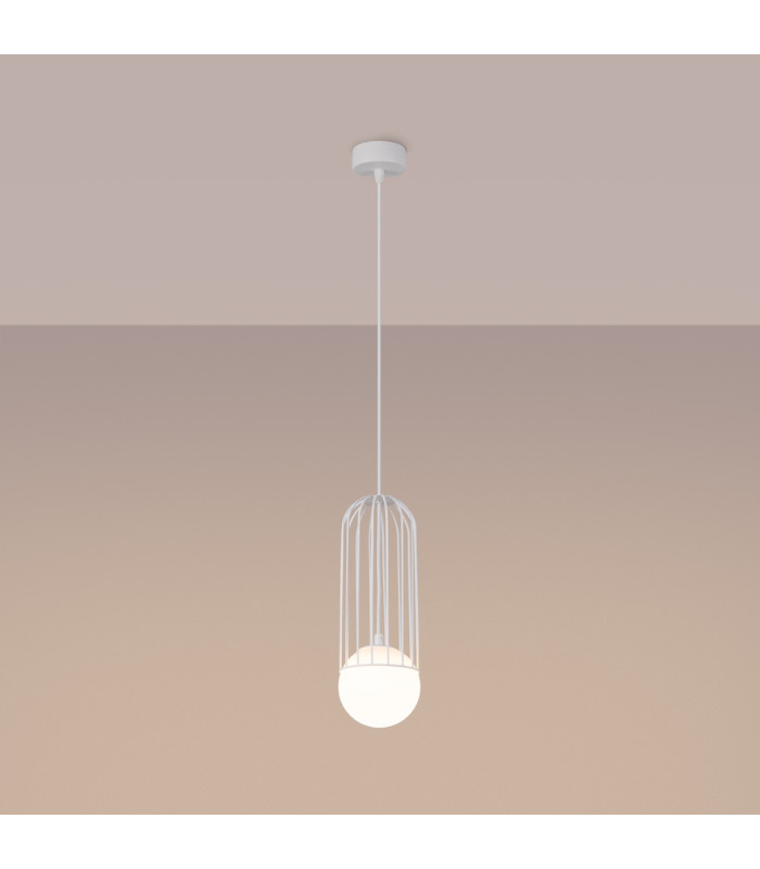 Brina Single Globe Pendant Ceiling Light White-2