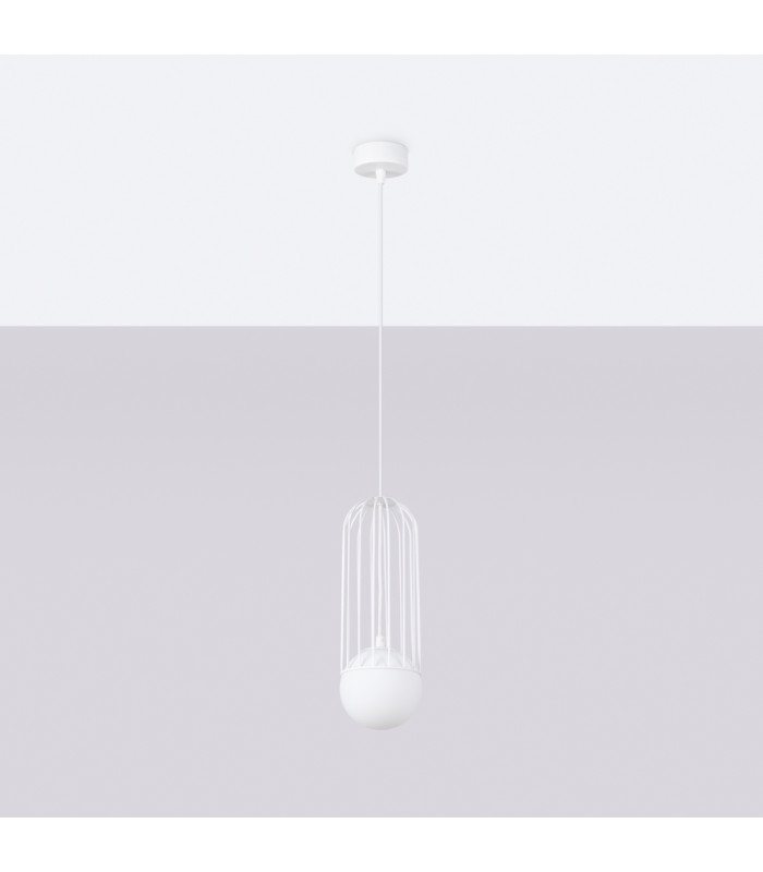 Brina Single Globe Pendant Ceiling Light White-3