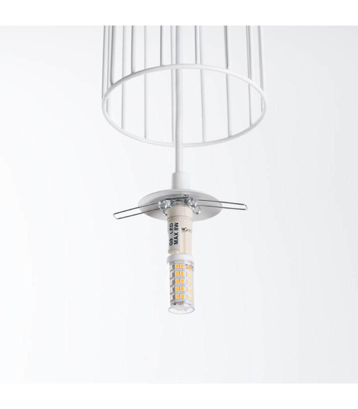 Brina Single Globe Pendant Ceiling Light White-6