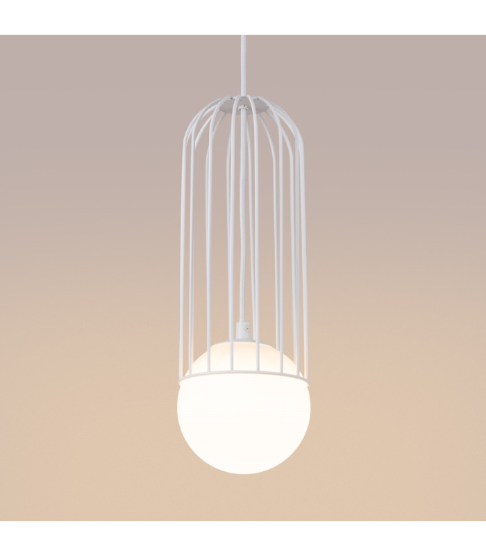 Brina Single Globe Pendant Ceiling Light White-7