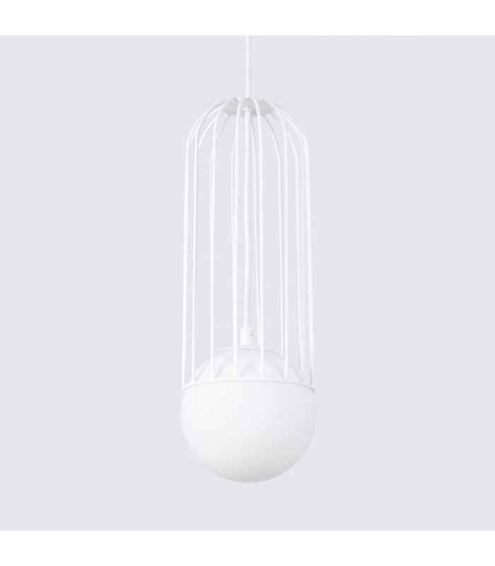 Brina Single Globe Pendant Ceiling Light White-8