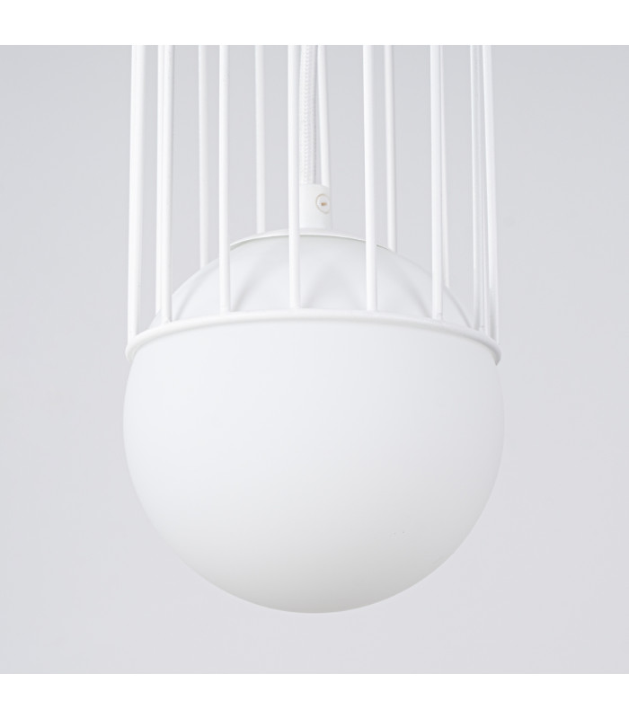 Brina Single Globe Pendant Ceiling Light White-11