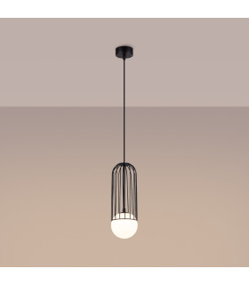 Brina Single Globe Pendant Ceiling Light Black-2