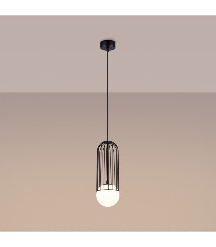 Brina Single Globe Pendant Ceiling Light Black-2