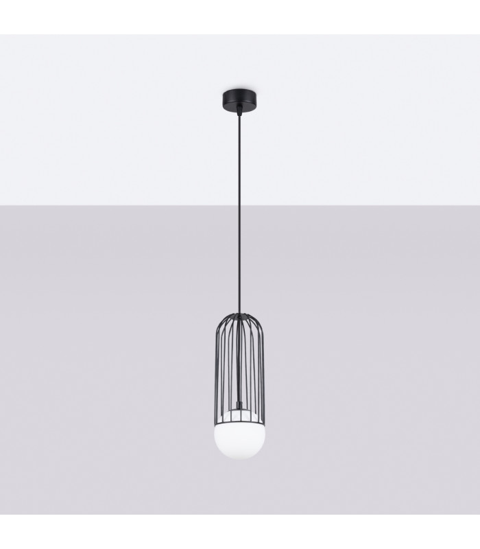 Brina Single Globe Pendant Ceiling Light Black-3