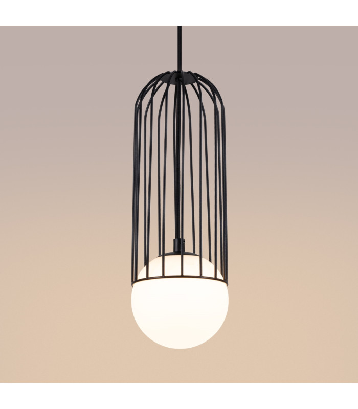 Brina Single Globe Pendant Ceiling Light Black-9