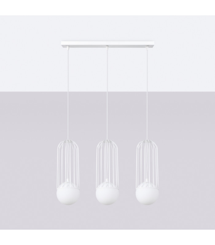 Brina Bar Pendant Ceiling Light 3 Globe White-3