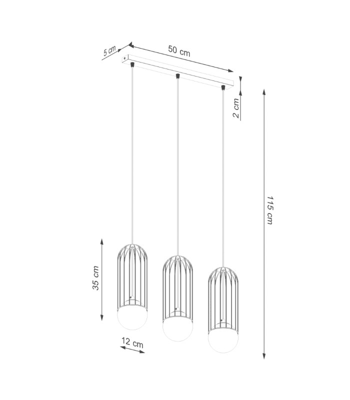 Brina Bar Pendant Ceiling Light 3 Globe White-14