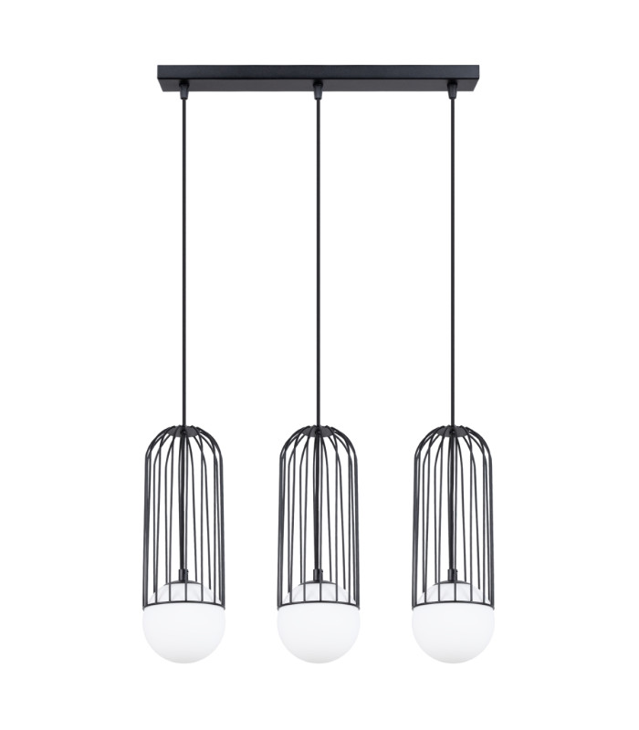 Brina Bar Pendant Ceiling Light 3 Globe Black-1