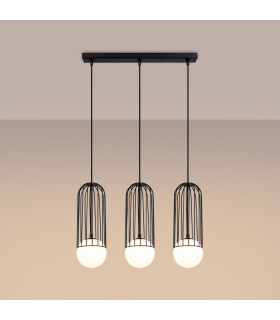Brina Bar Pendant Ceiling Light 3 Globe Black-2