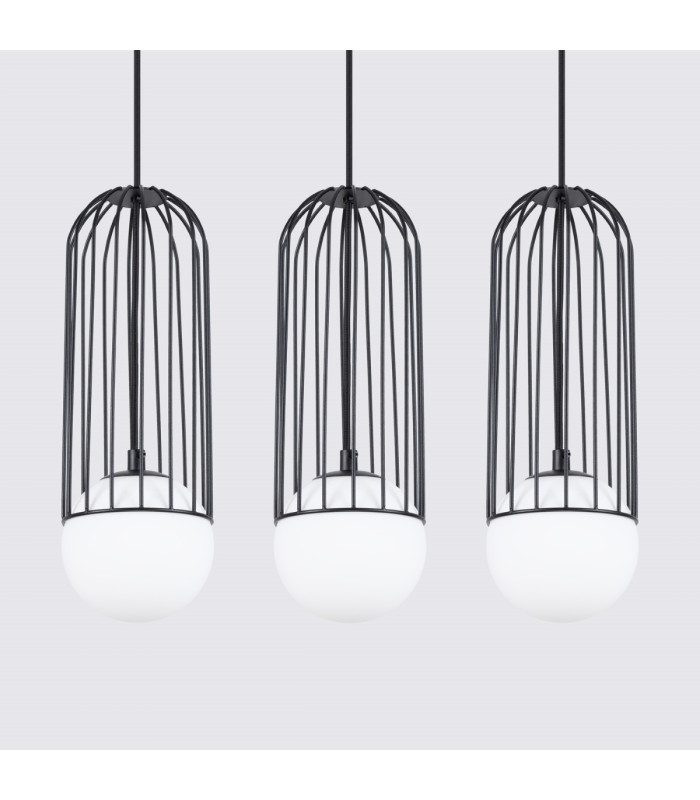 Brina Bar Pendant Ceiling Light 3 Globe Black-4