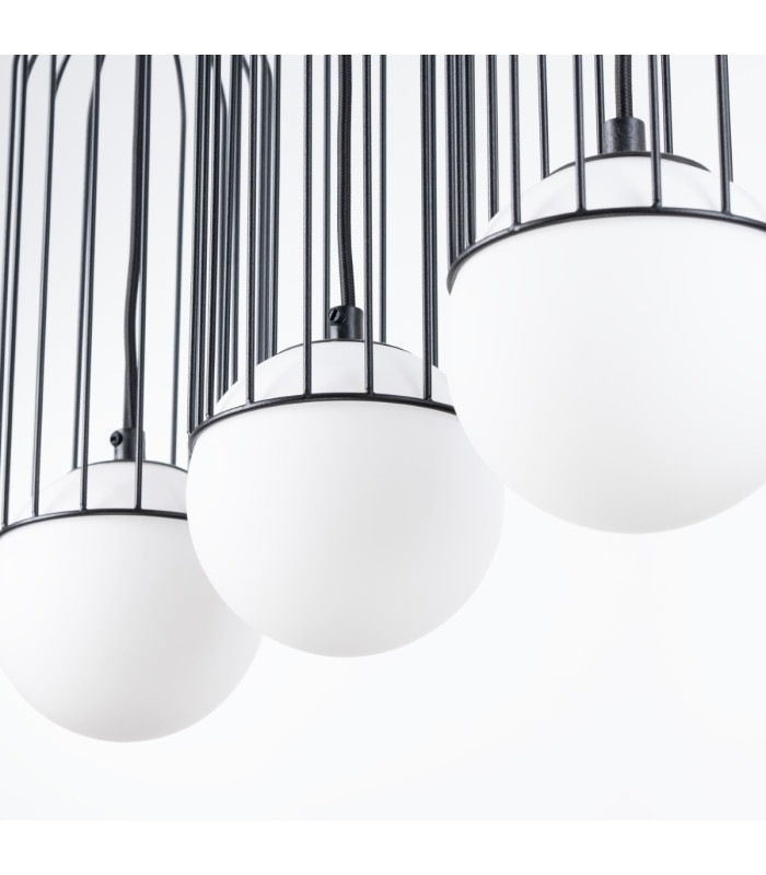 Brina Bar Pendant Ceiling Light 3 Globe Black-6