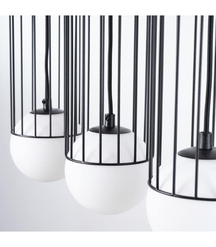 Brina Bar Pendant Ceiling Light 3 Globe Black-7