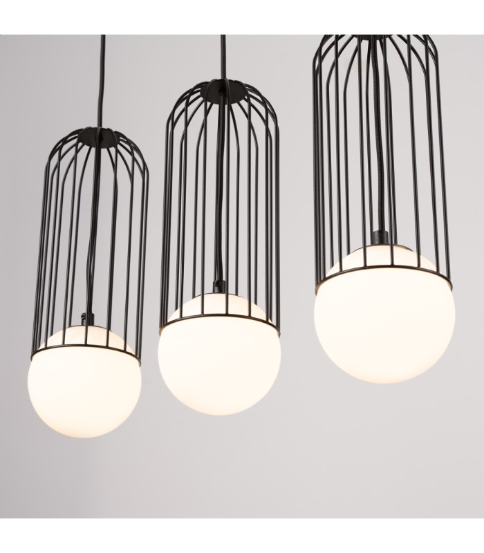 Brina Bar Pendant Ceiling Light 3 Globe Black-11