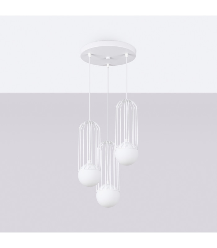 Brina Cluster Pendant Ceiling Light 3 Globe White-3