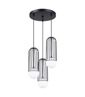 Brina Cluster Pendant Ceiling Light 3 Globe Black-1
