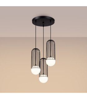 Brina Cluster Pendant Ceiling Light 3 Globe Black-2