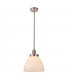 1 Light Pendant Gloss Opal Duplex Glass, Satin Nickel Plate, E27 - 1