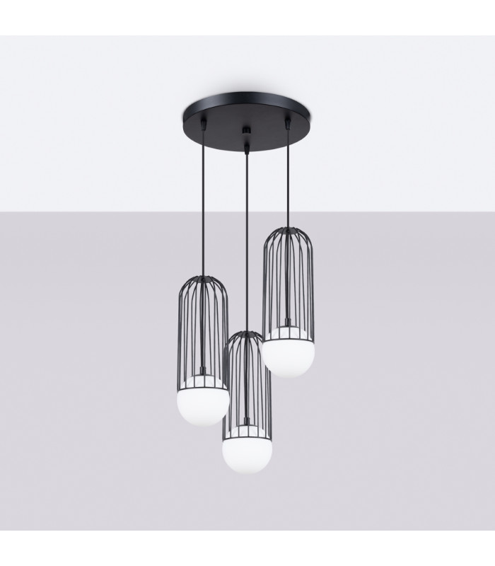 Brina Cluster Pendant Ceiling Light 3 Globe Black-3