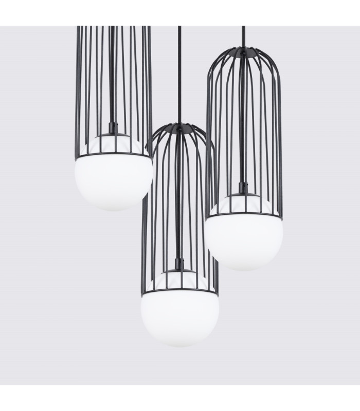 Brina Cluster Pendant Ceiling Light 3 Globe Black-4
