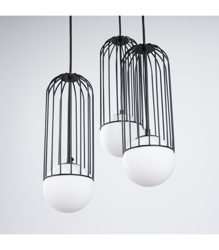 Brina Cluster Pendant Ceiling Light 3 Globe Black-9