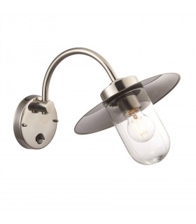 1 Light Outdoor Fisherman Dome Wall Polished Stainless Steel, Glass IP44, E27 - 1
