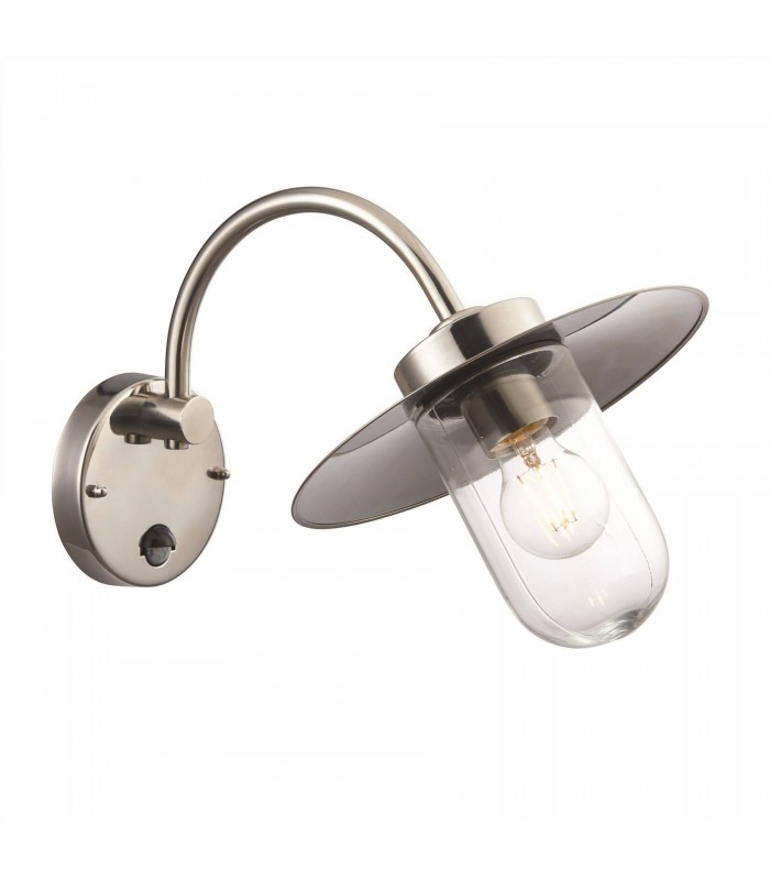 1 Light Outdoor Fisherman Dome Wall Polished Stainless Steel, Glass IP44, E27 - 1