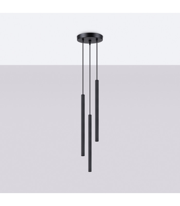 Arche Cluster Pendant Ceiling Light 3 Lamp Black-3